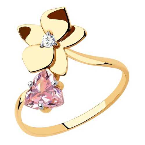 Кольцо женское SOKOLOV из золота с фианитами Swarovski 81010481 р.18 в Кропп
