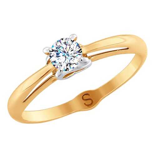 Кольцо женское SOKOLOV из золота со Swarovski Zirconia 81010369 р.18.5 в Кропп