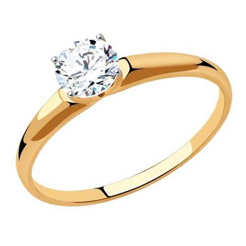 Кольцо женское SOKOLOV из золота со Swarovski Zirconia 81010438 р.18.5 в Кропп