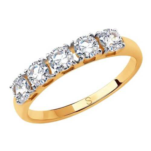 Кольцо женское SOKOLOV из золота со Swarovski Zirconia 81010444 р.20 в Кропп