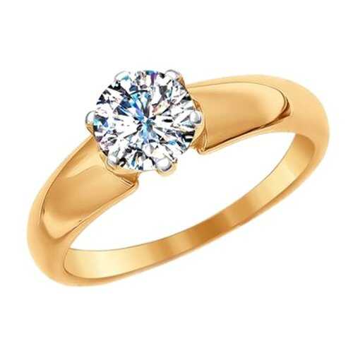 Помолвочное кольцо женское SOKOLOV из золота со Swarovski Zirconia 81010236 р.17.5 в Кропп