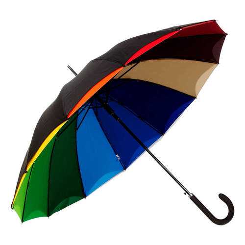 Зонт-трость Guy De Jean 6397-LA Rainbow Noir long в Кропп