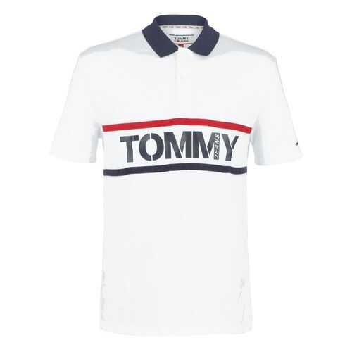 Футболка-поло мужская Tommy Jeans DM0DM07779 белая XL в Кропп