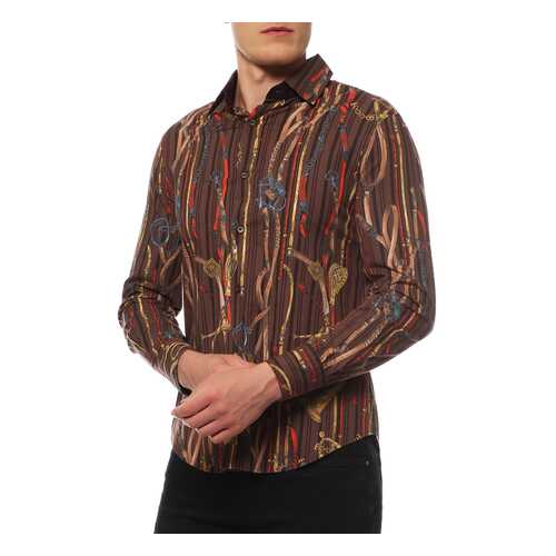 Рубашка мужская Just Cavalli 25QO265643426 коричневая L в Кропп